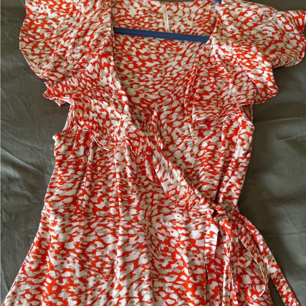 Free People Orange and White Mini Dress - Picture 3 of 4